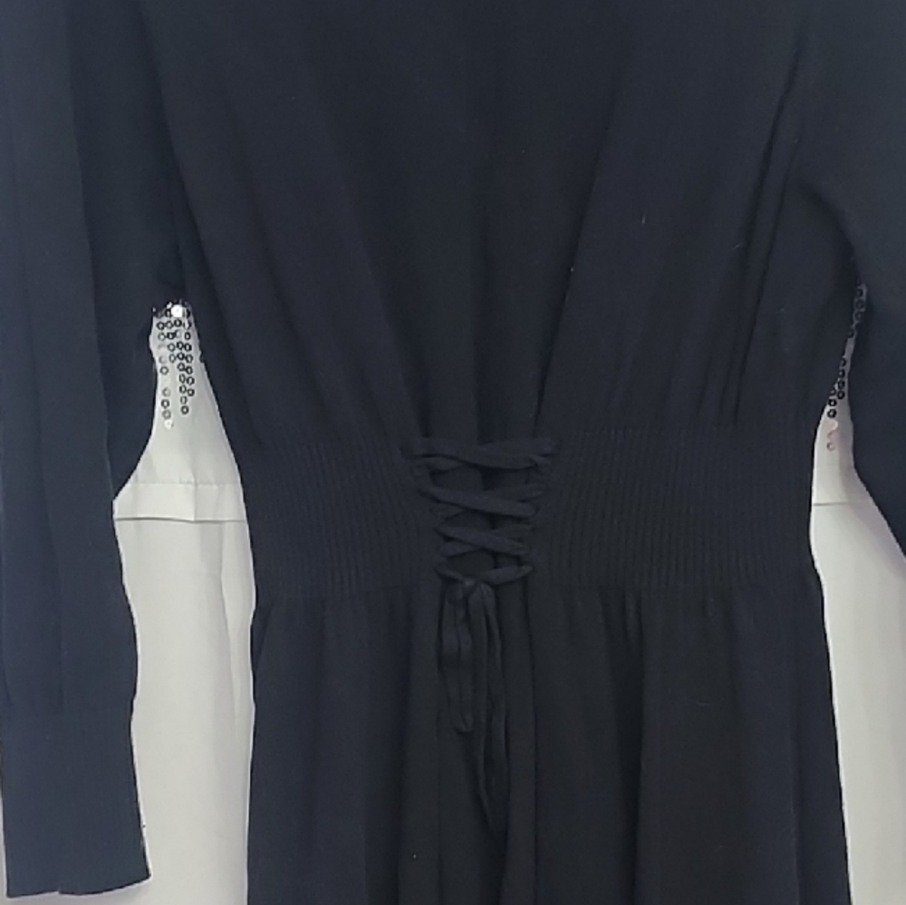 Torrid Black Long Sleeve Dress with Lace-Up Detail